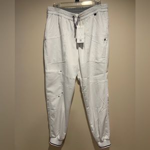 Mediclo Catalina White joggers Scrub Pants Essentials Large L NWT New